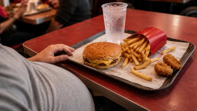 Manger au McDonald's enceinte