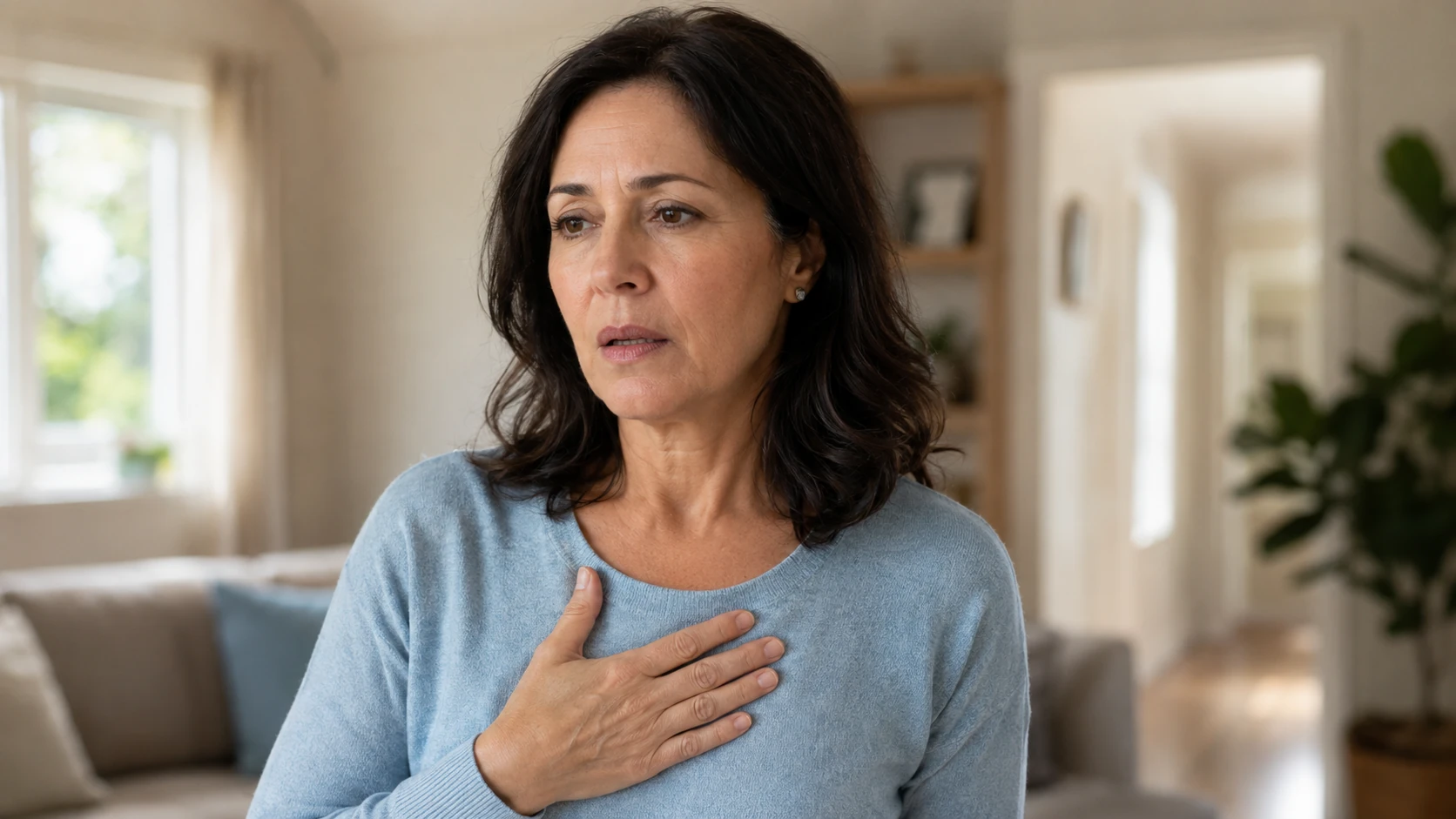 une femme qui souffre d'un manque d'oxygène dans le sang