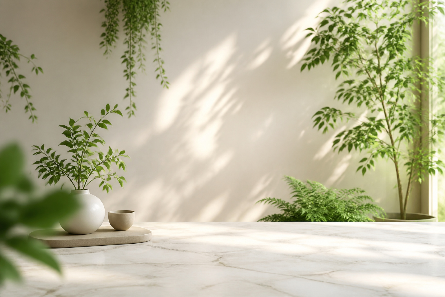 Serenite vegetale et lumiere douce