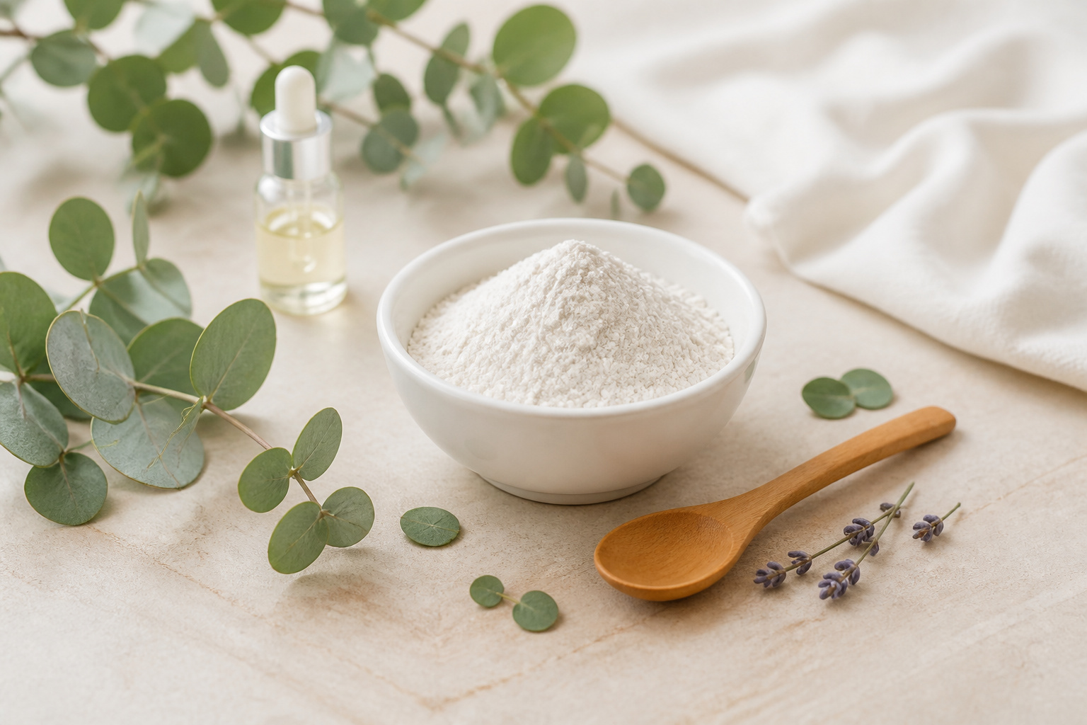 Argile blanche et ingredients naturels