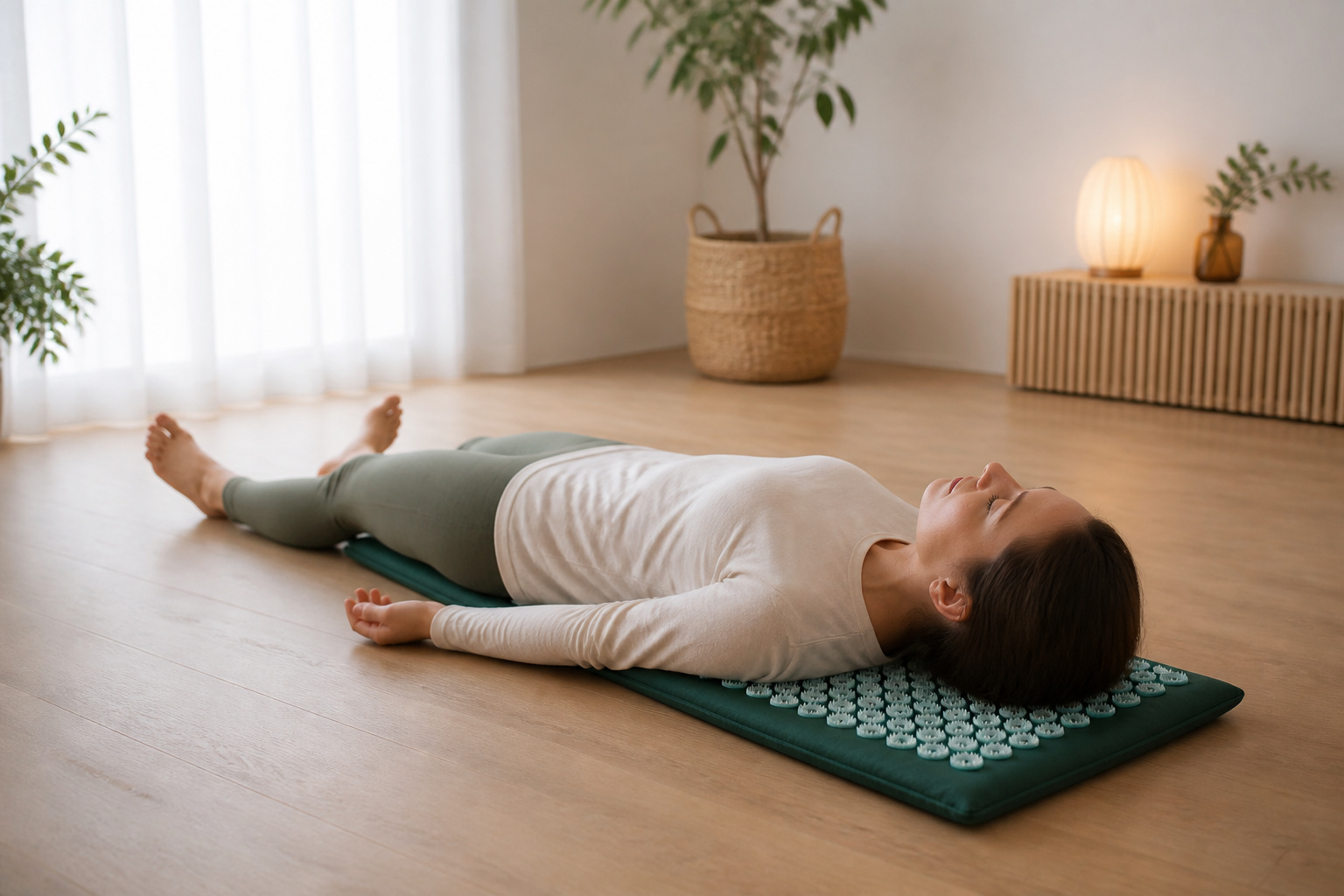 Detente sur tapis dacupression